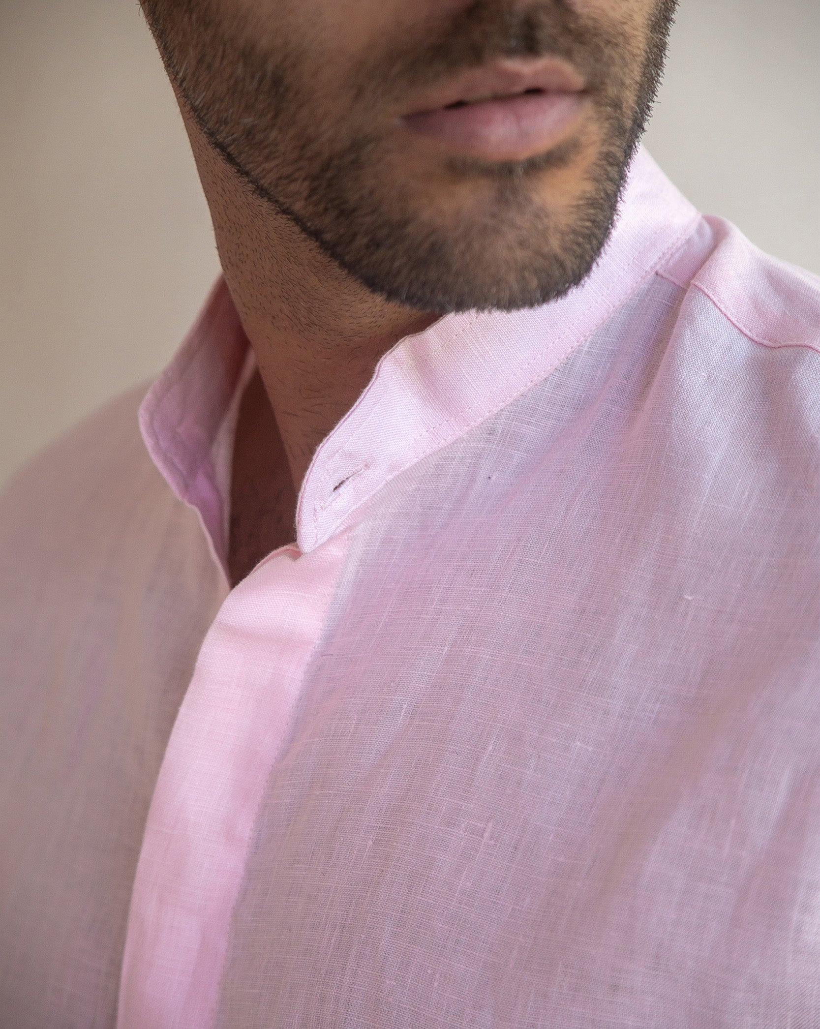 MENORCA Linen Shirt - Pink/Blue/Blue - CRASQI