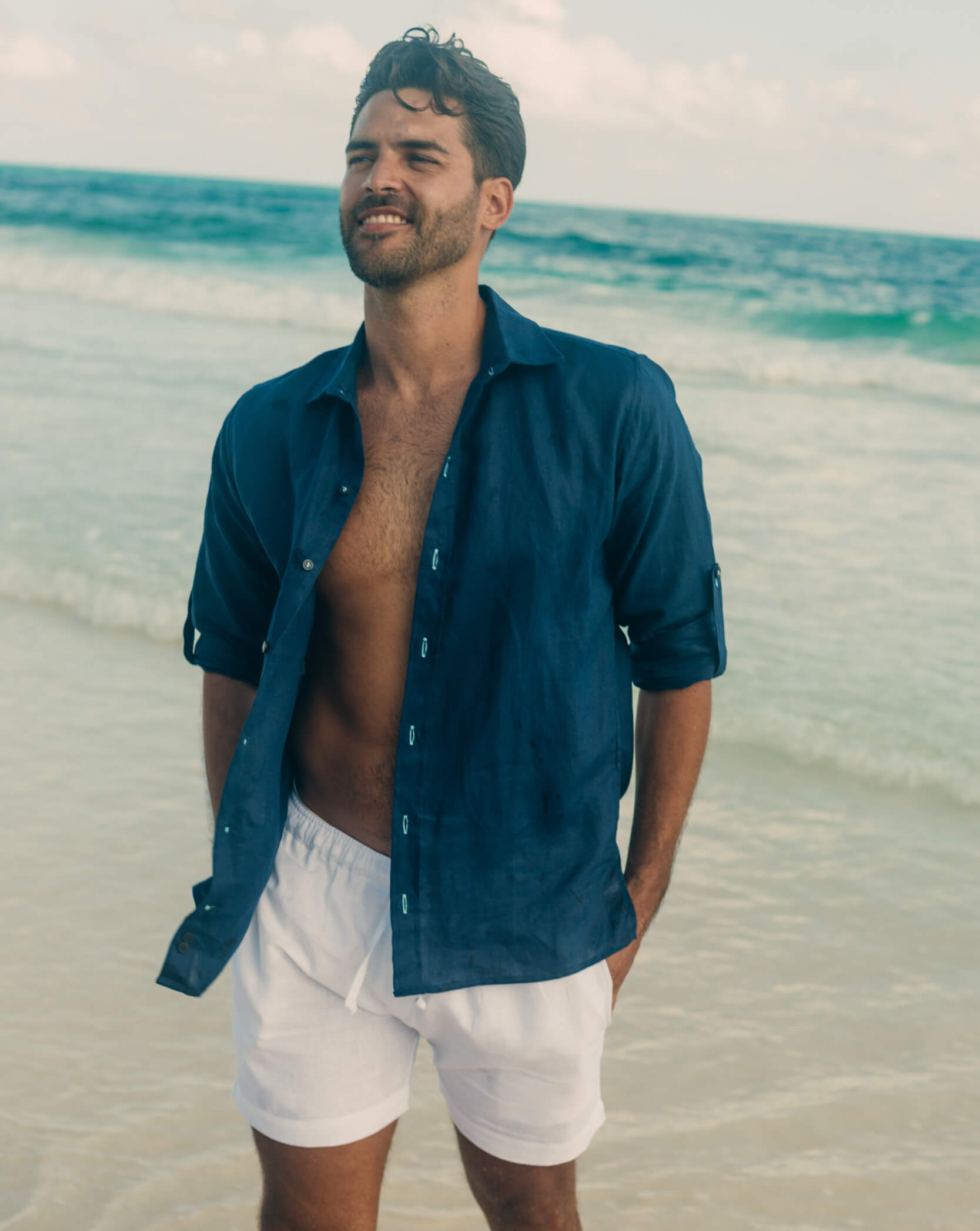 CAPRI Linen Bermudas - White - CRASQI