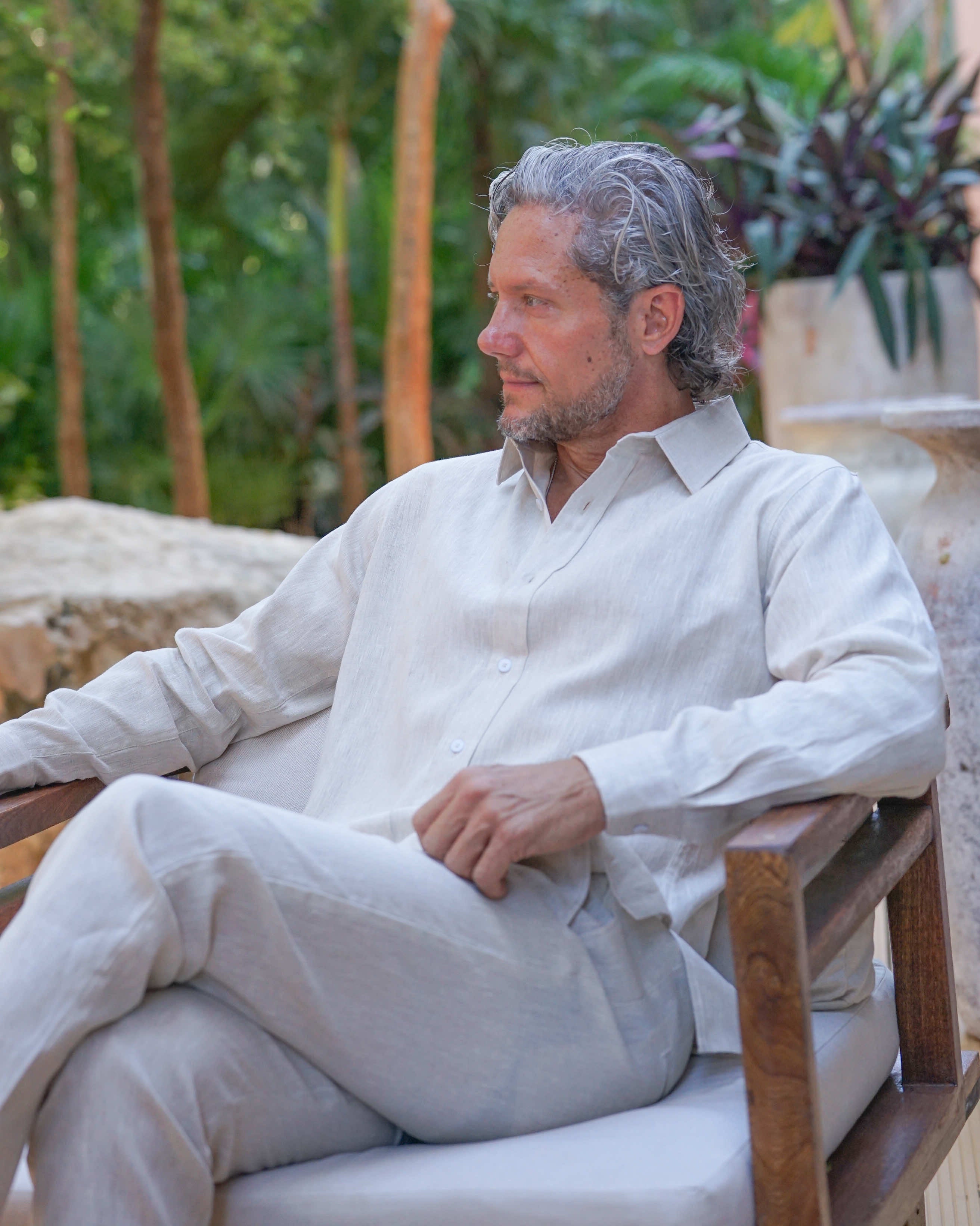 MALLORCA Linen Shirt - Sand/Sand - CRASQI