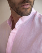 MENORCA Linen Shirt - Pink/Blue/Blue - CRASQI