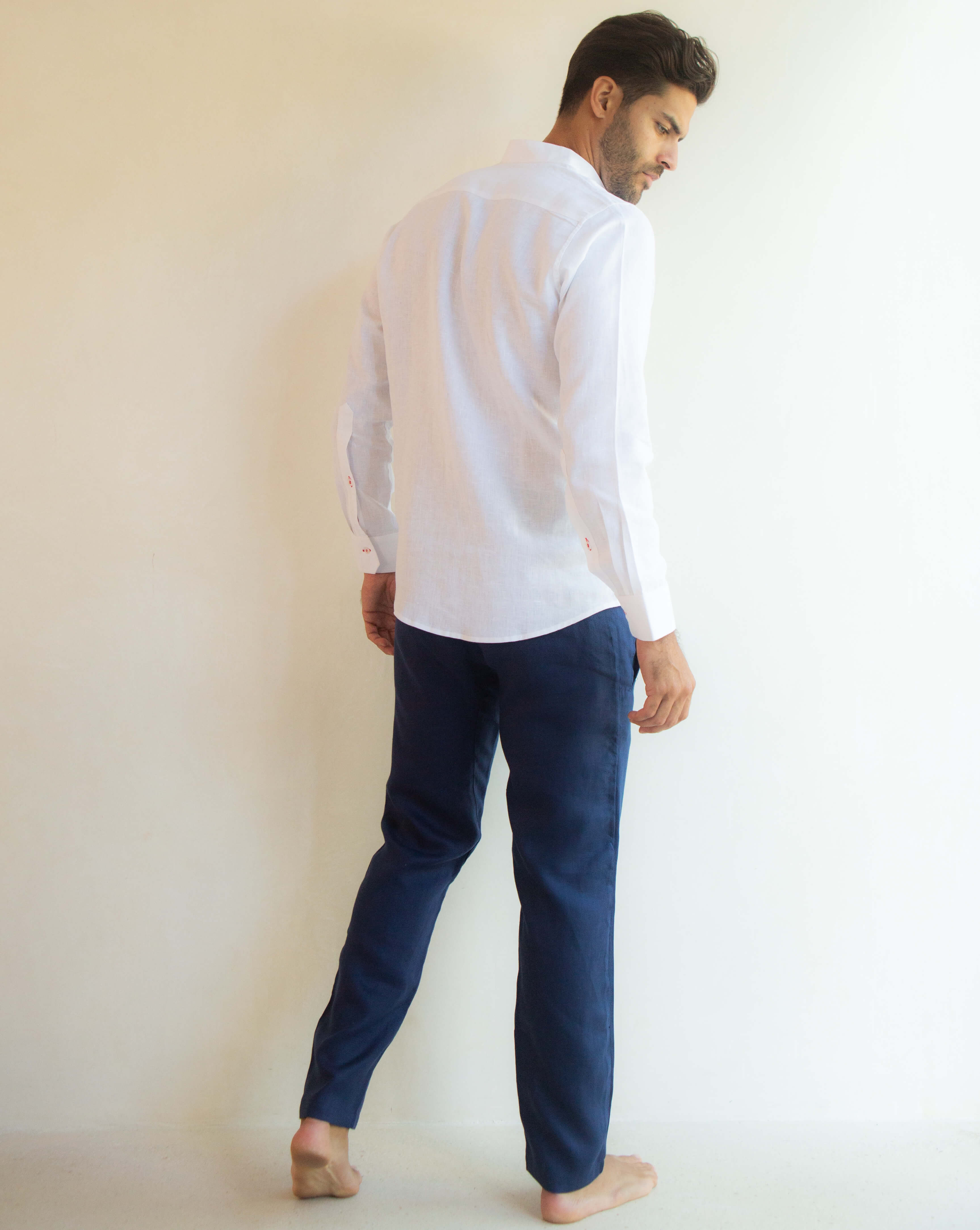 SARDINIA Linen Pant - Navy Blue - CRASQI