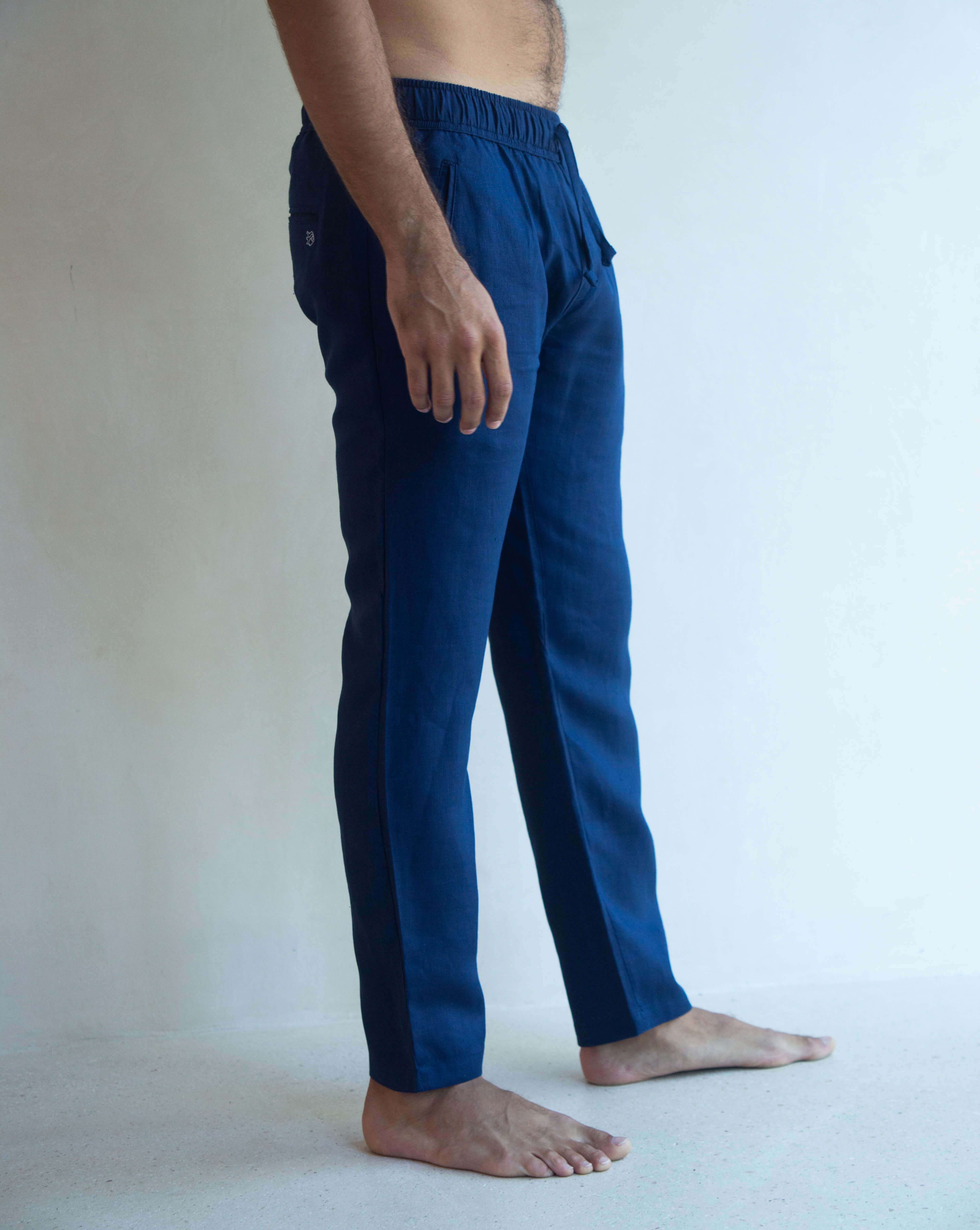 SARDINIA Linen Pant - Navy Blue - CRASQI