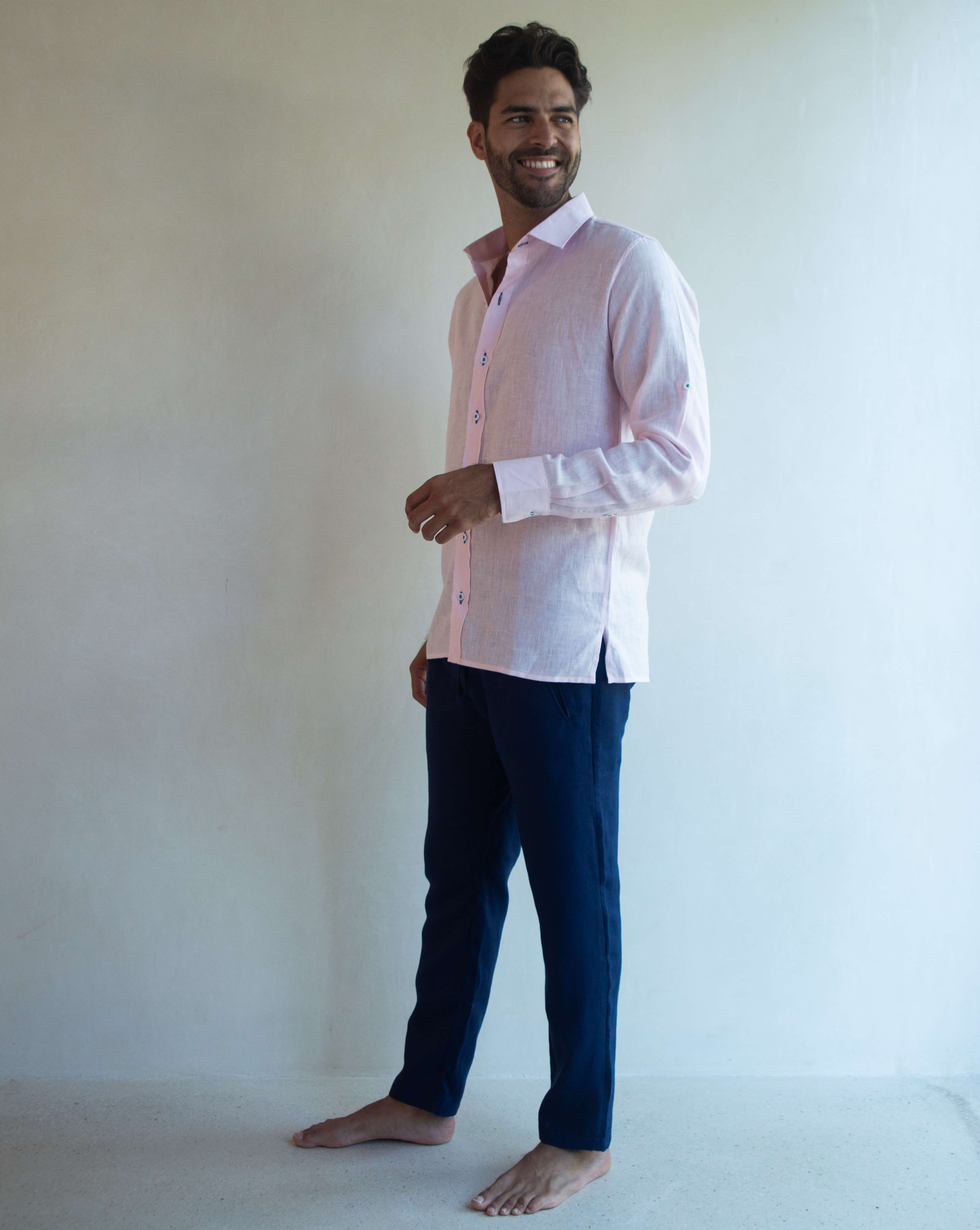 SARDINIA Linen Pant - Navy Blue - CRASQI