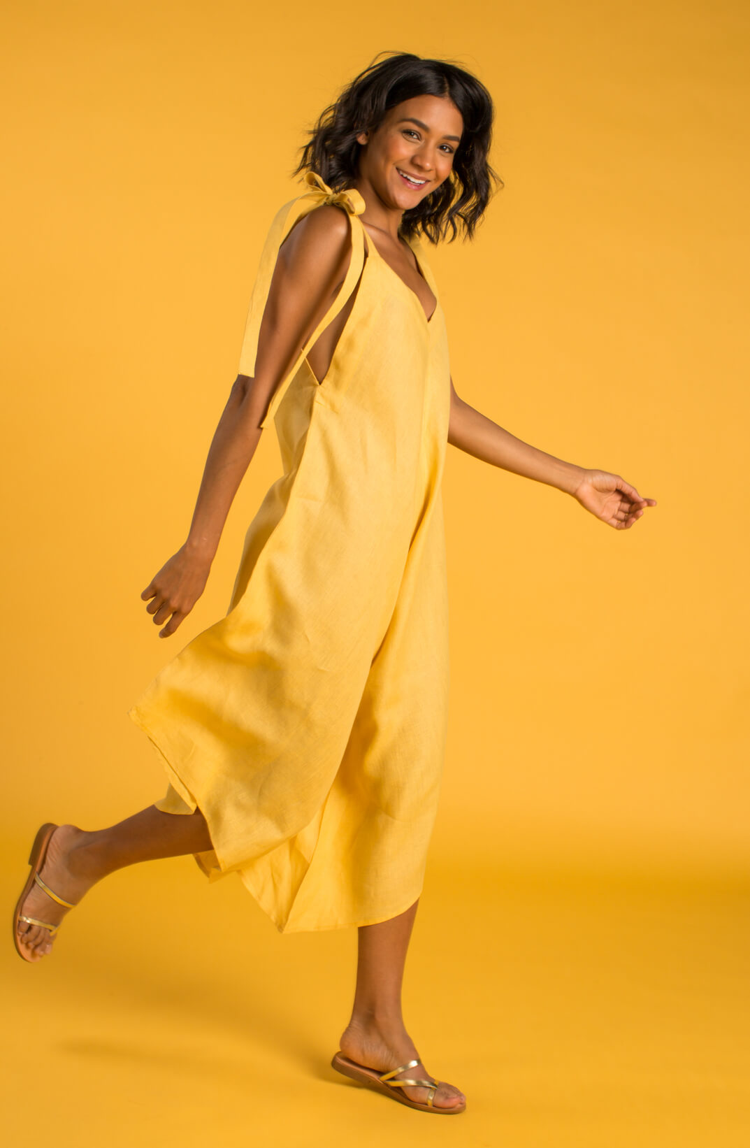 GRANADINA Linen Jumper - Gold - CRASQI