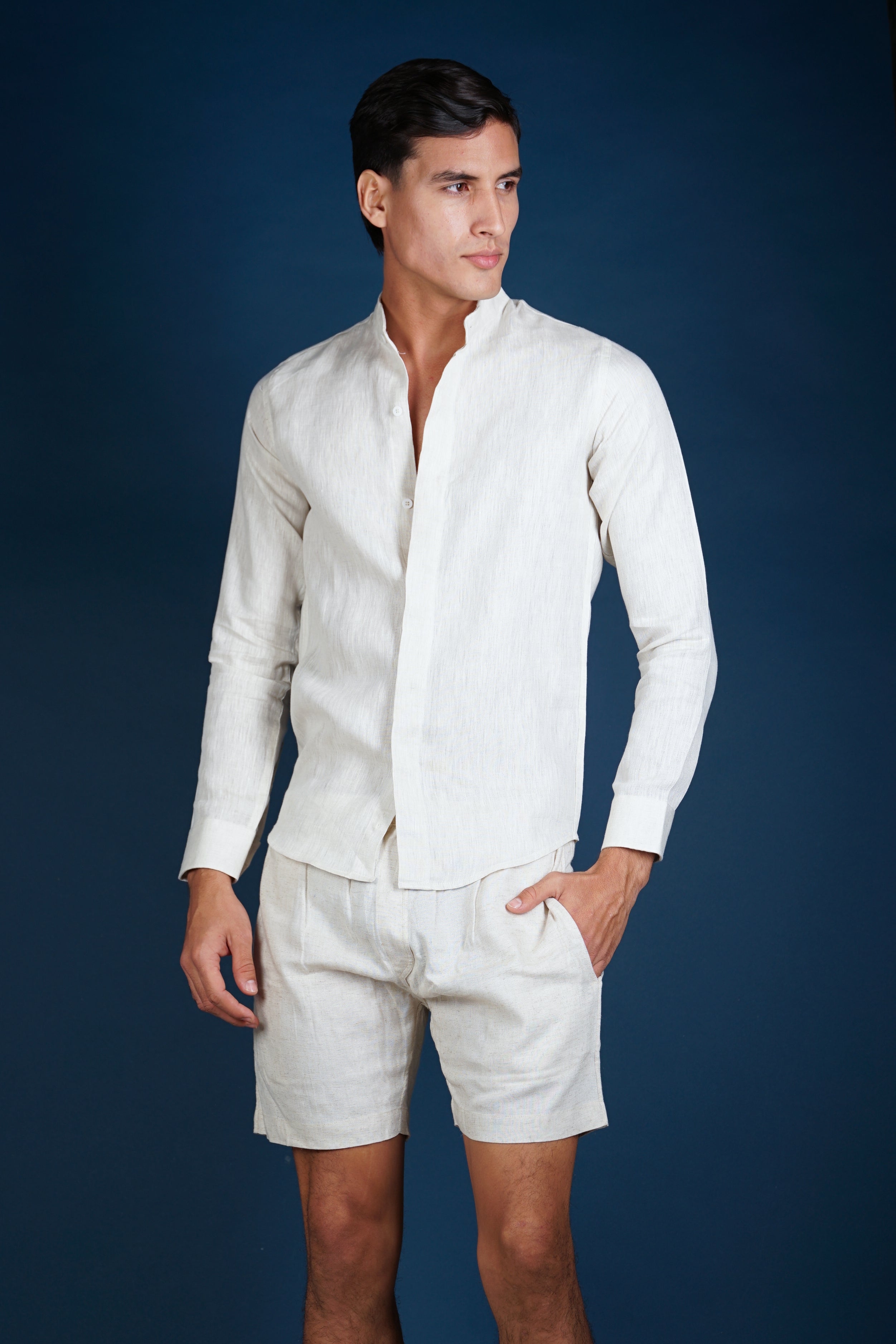 MENORCA Linen Shirt - Sand/Sand - CRASQI