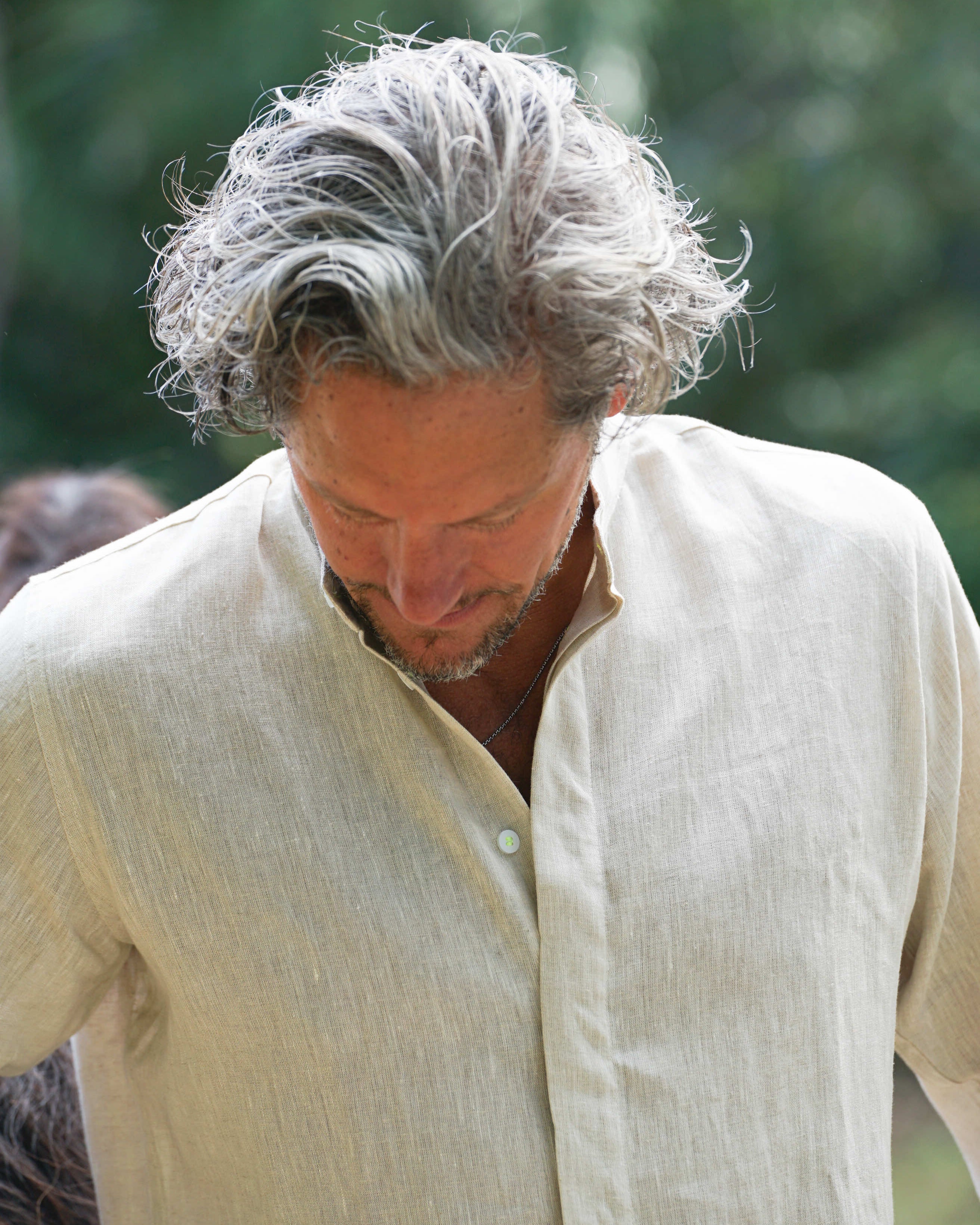 MENORCA Linen Shirt - Sand/Neon Yellow - CRASQI