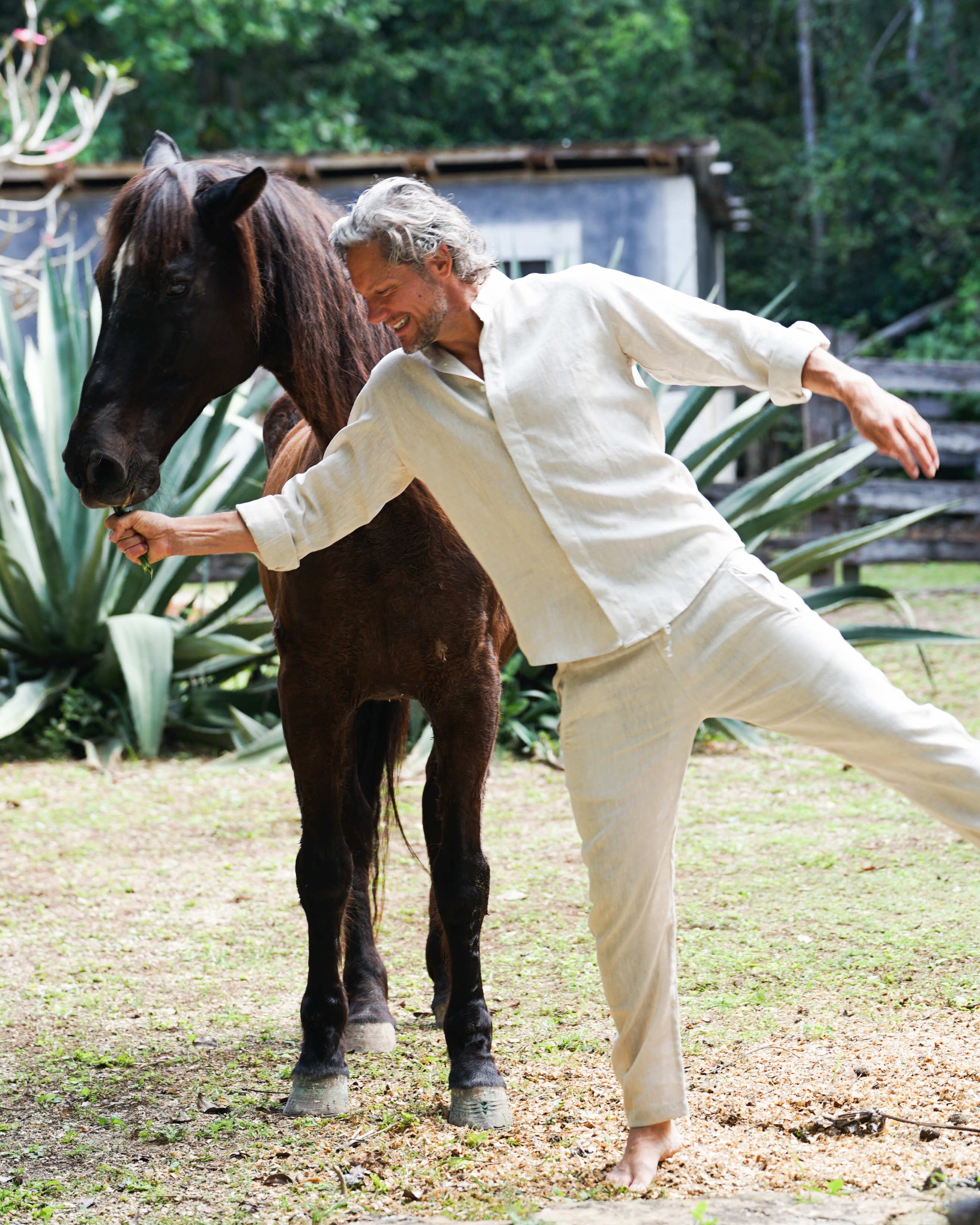 MENORCA Linen Shirt - Sand/Neon Yellow - CRASQI