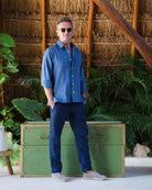 SARDINIA Linen Pant - Navy Blue - CRASQI