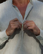 MENORCA Linen Shirt - Sand/Neon Yellow - CRASQI