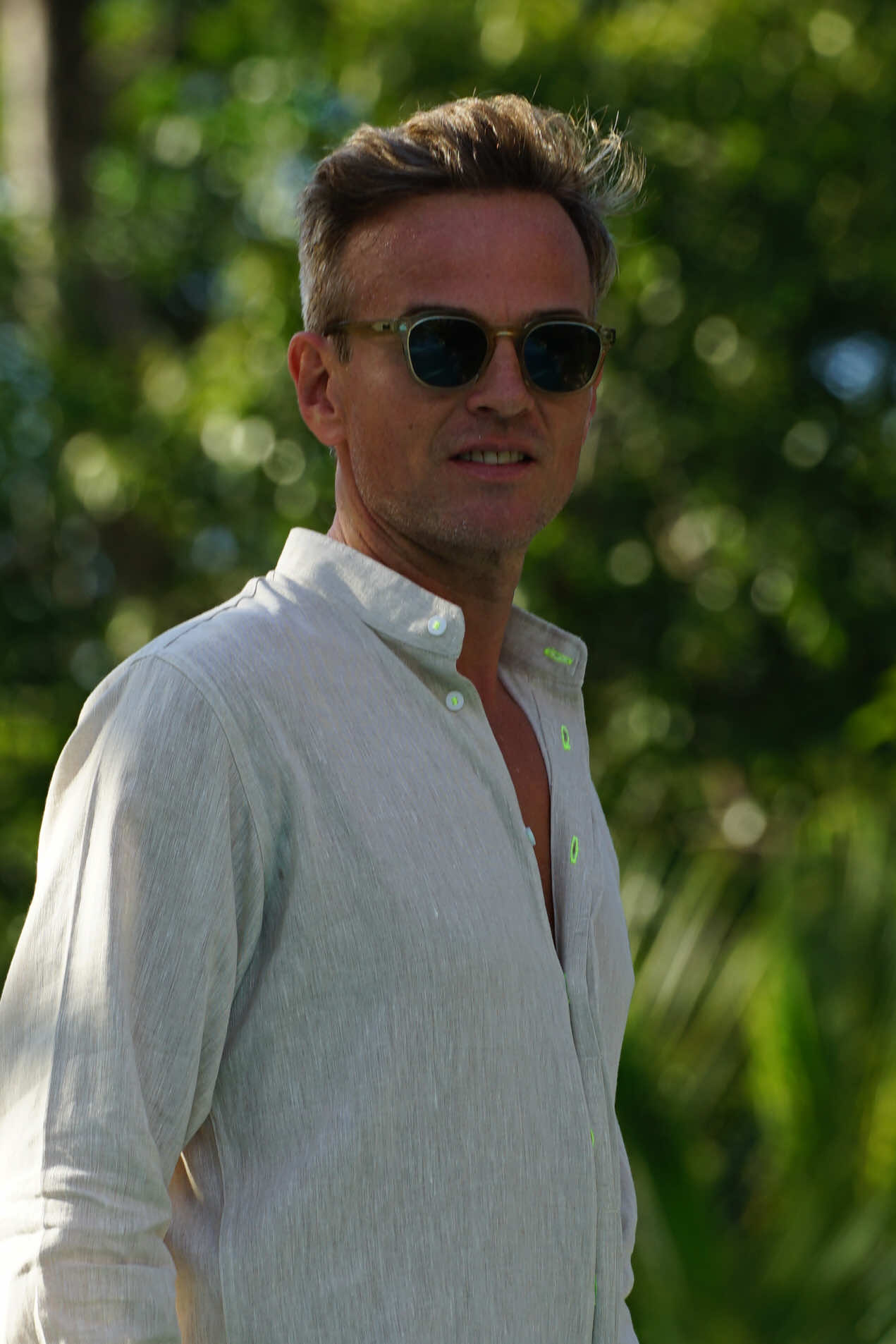 MENORCA Linen Shirt - Sand/Neon Yellow - CRASQI