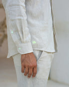 MENORCA Linen Shirt - Sand/Neon Yellow - CRASQI