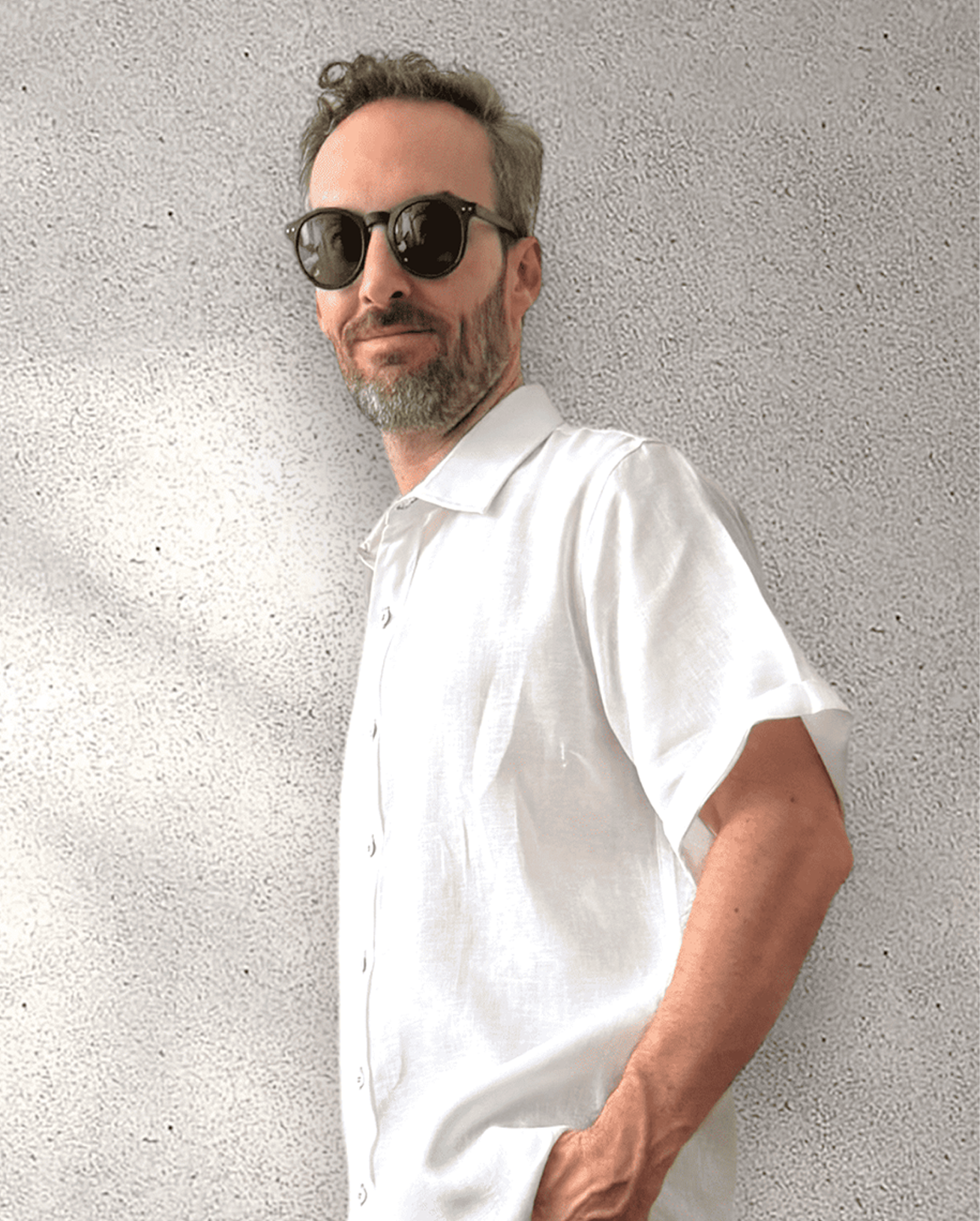 MARBELLA Linen Shirt - White/Royal Blue - CRASQI