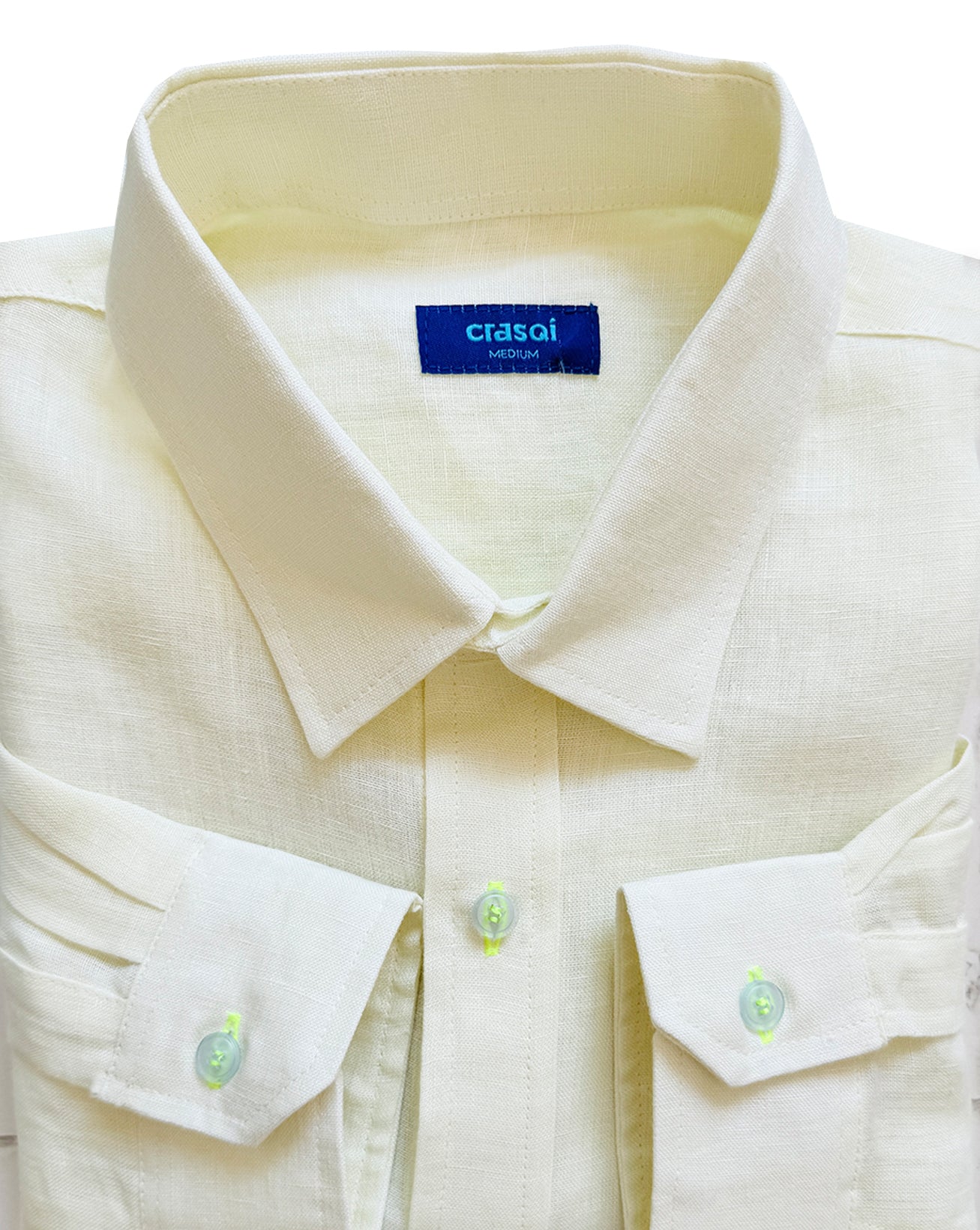 MALLORCA Linen Shirt - Light Yellow/Neon Yellow - CRASQI