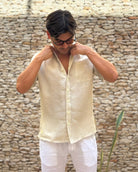 MARBELLA Linen Shirt - Sand/Sand - CRASQI