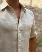 MARBELLA Linen Shirt - Sand/Sand - CRASQI