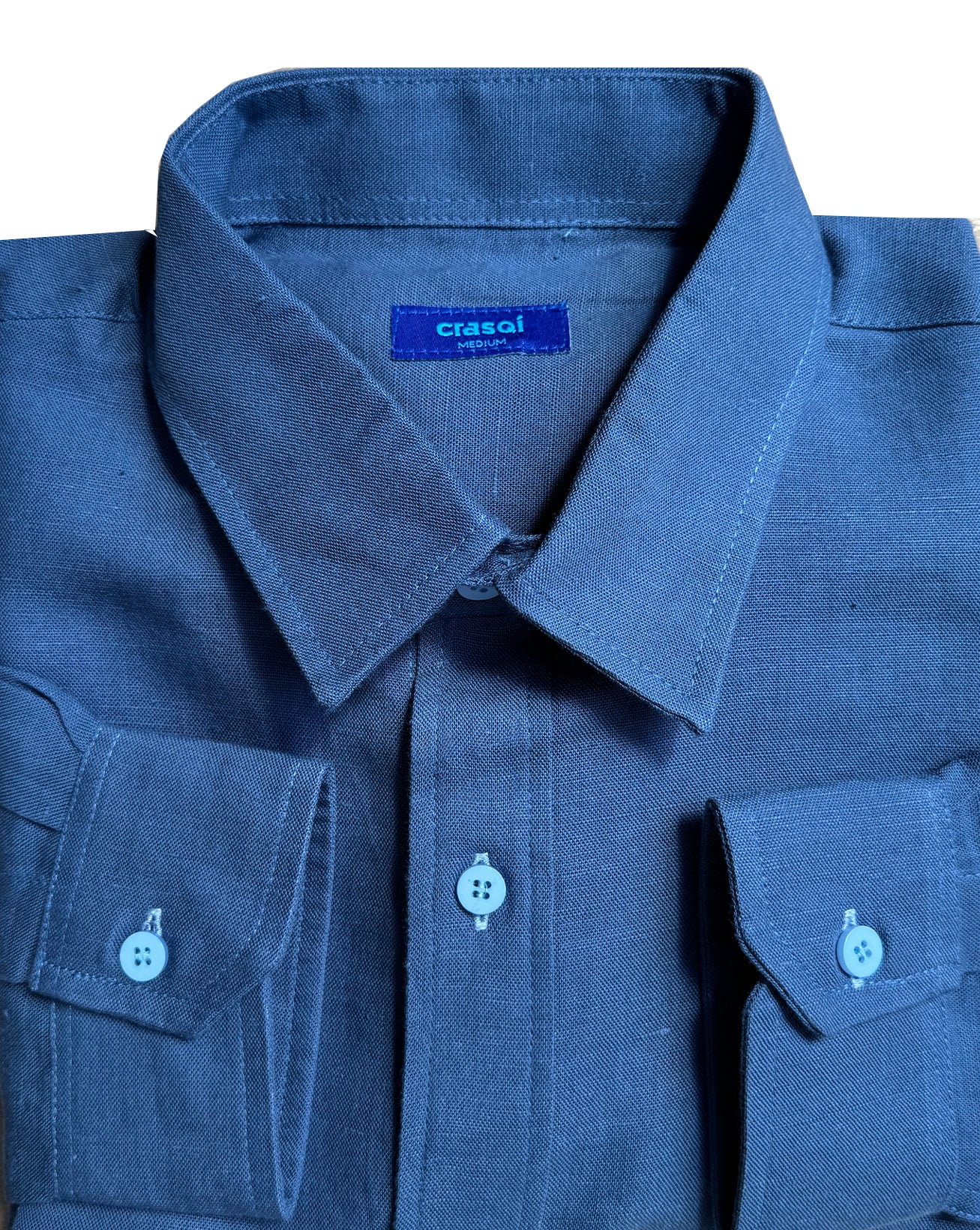 MALLORCA Linen Shirt - Classic Blue/Baby Blue - CRASQI