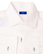 MALLORCA Linen Shirt - White/Royal Blue - CRASQI