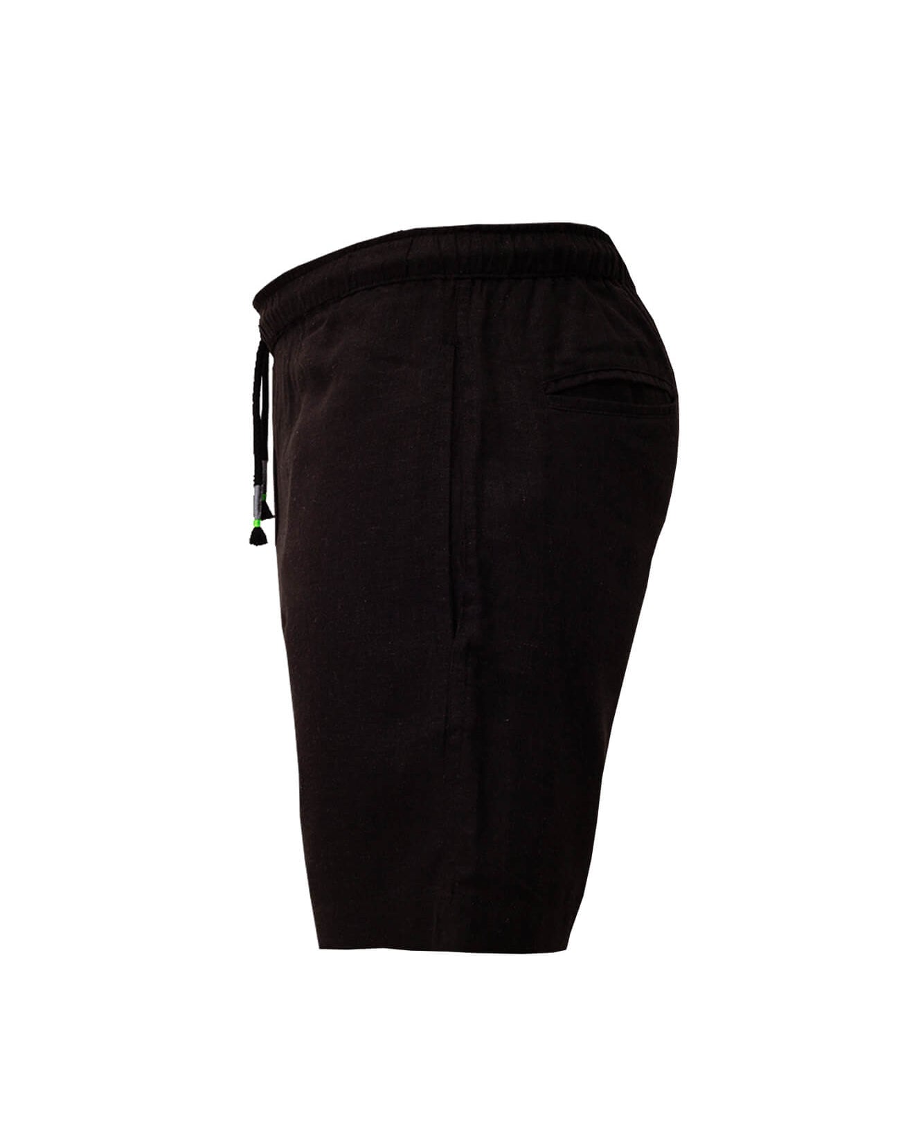 TODOS SANTOS  Linen Shorts - Black - CRASQI